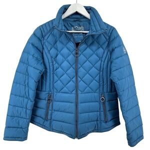 Michael Kors Womens L Packable Down Puffer Quilted Travel Coat Minimal Luxe City